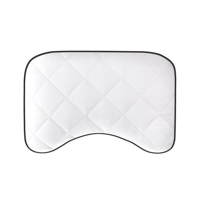 BULTEX Oreilller Ergonomic a mémoire de forme déhoussable 40x60x12 cm blanc et anthracite