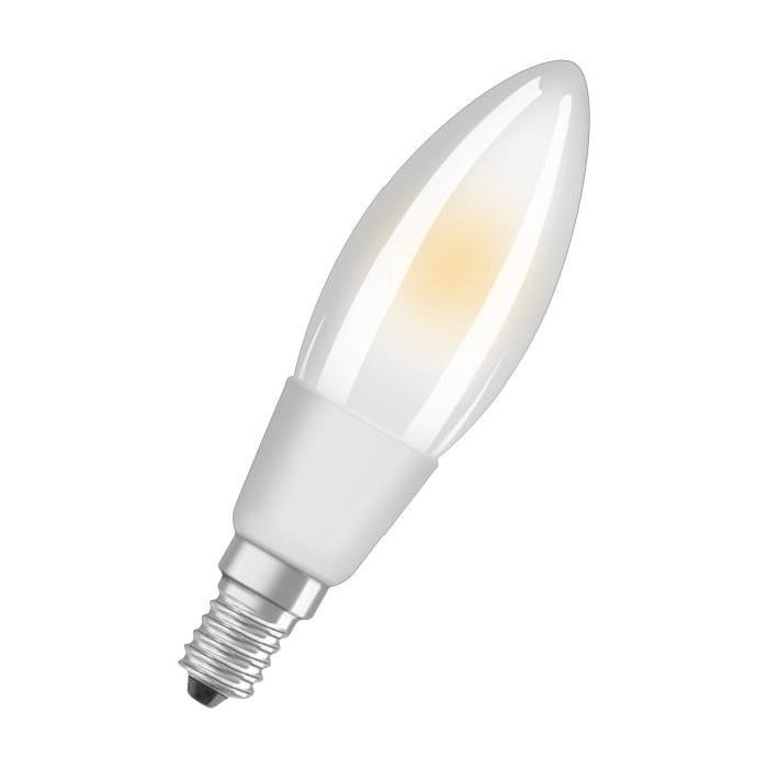 OSRAM Ampoule LED E14 flamme dépolie 5 W équivalent a 40 W blanc chaud dimmable variateur