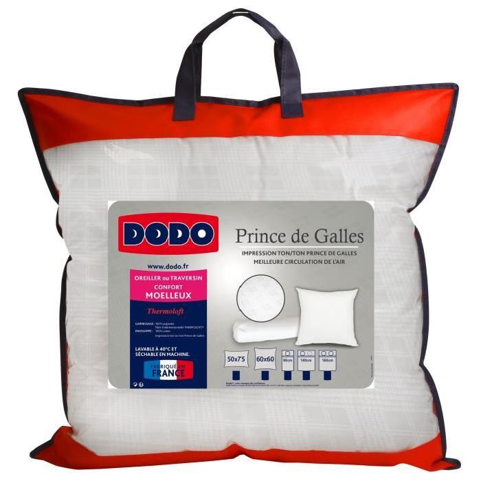 DODO Oreiller Prince de Galles 60x60 cm blanc