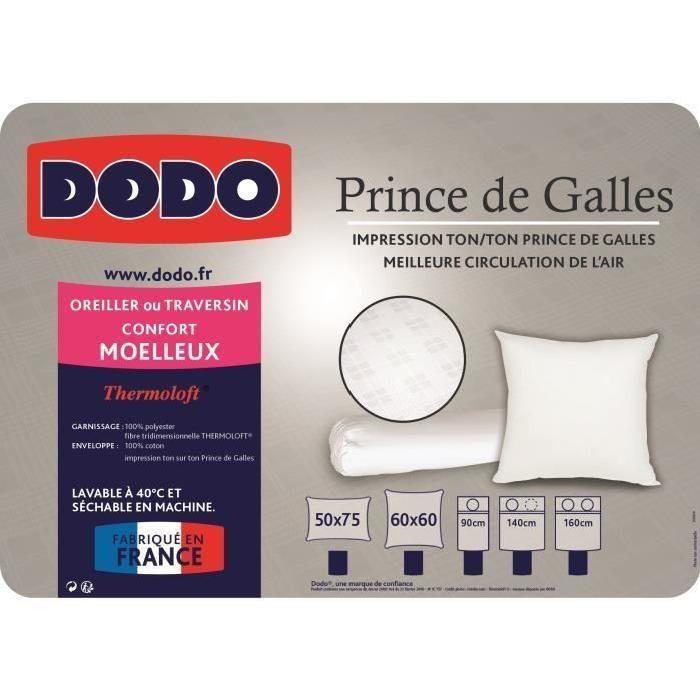 DODO Oreiller Prince de Galles 60x60 cm blanc