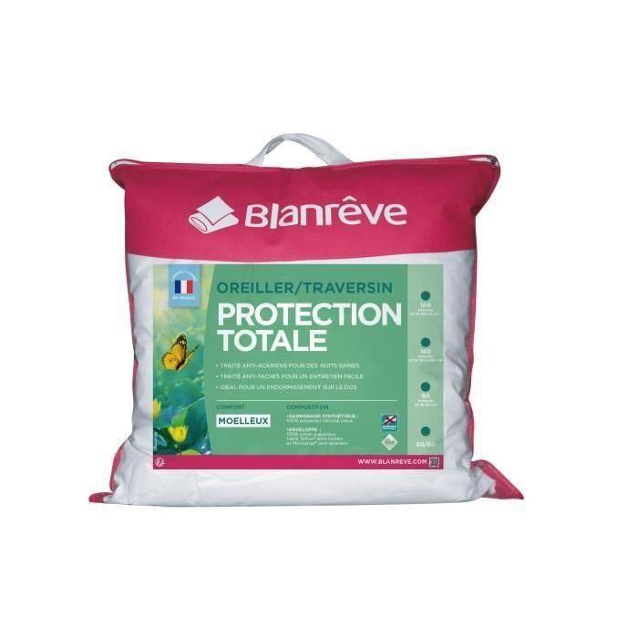 BLANREVE Oreiller Protection totale 60x60 cm blanc