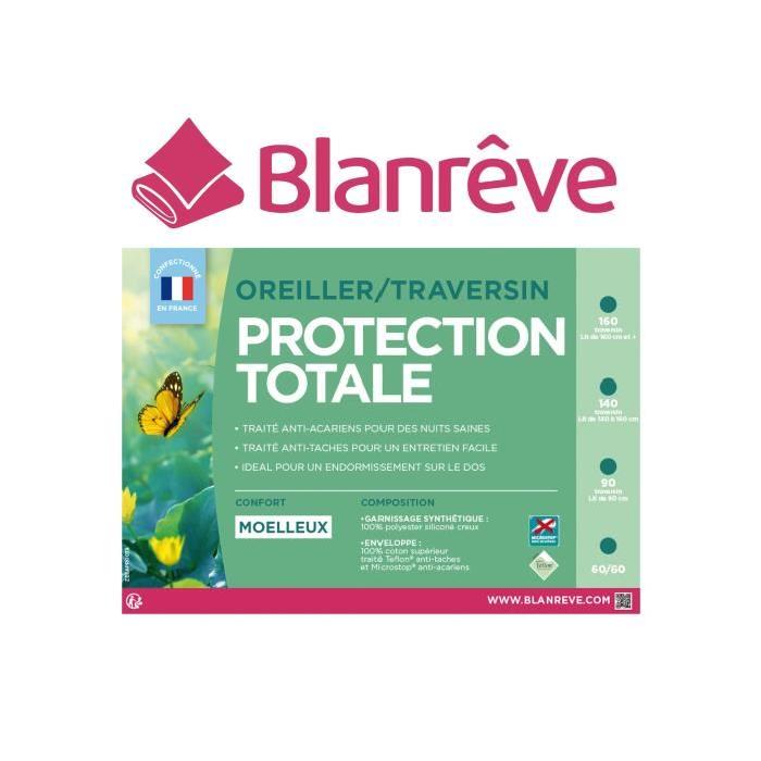 BLANREVE Oreiller Protection totale 60x60 cm blanc
