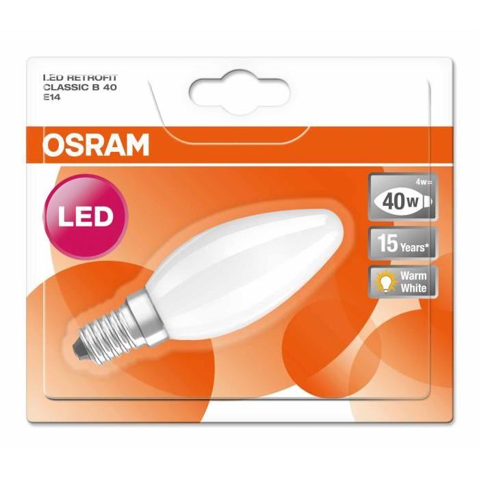 OSRAM Ampoule filament LED E14 4 W équivalent a 40 W blanc chaud