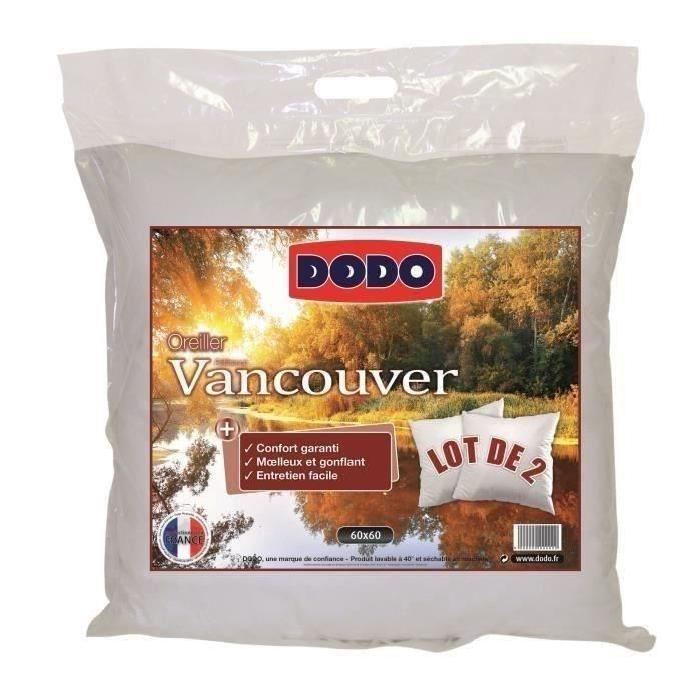 DODO Pack Vancouver Couette chaude 240x260 cm + 2  oreillers 60x60cm blanc