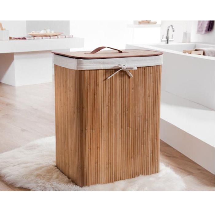 COMPACTOR Panier a linge bambou naturel