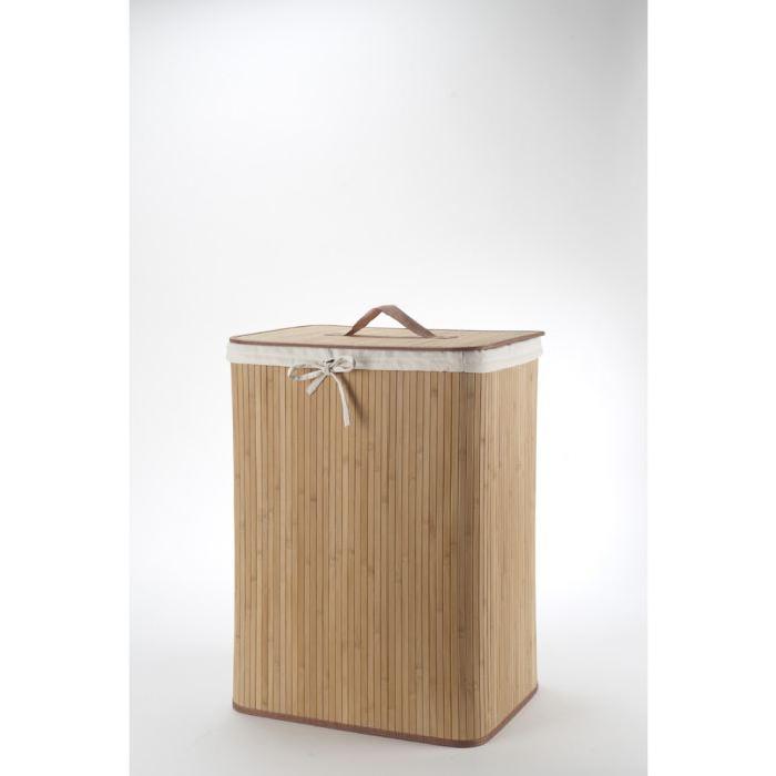 COMPACTOR Panier a linge bambou naturel