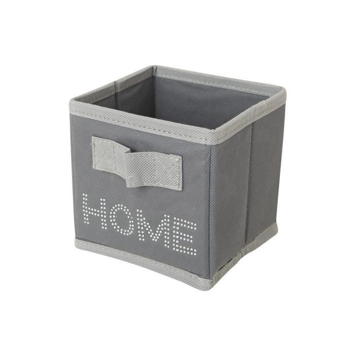 HOMEA Panier de rangement intissé 12x12x12 cm anthracite