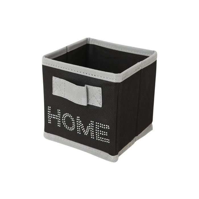 HOMEA Panier de rangement intissé 12x12x12 cm noir