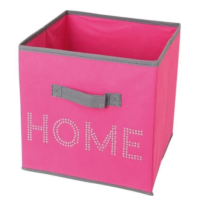 HOMEA Panier de rangement intissé 26x26x26 cm fuchsia