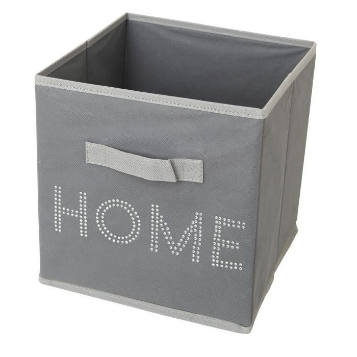 HOMEA Panier de rangement intissé 26x26x26 cm anthracite