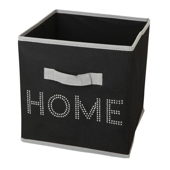 HOMEA Panier de rangement intissé 26x26x26 cm noir