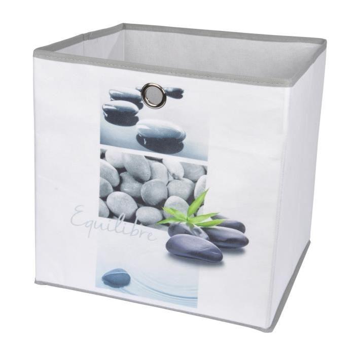 HOMEA Panier de rangement Stone 31x29x31 cm blanc et gris