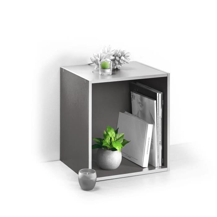 HOMEA Cube de rangement avec 1 niche 34,4x34,4x29,5 cm blanc