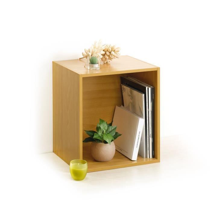 HOMEA Cube de rangement avec 1 niche 34,4x34,4x29,5 cm chene clair