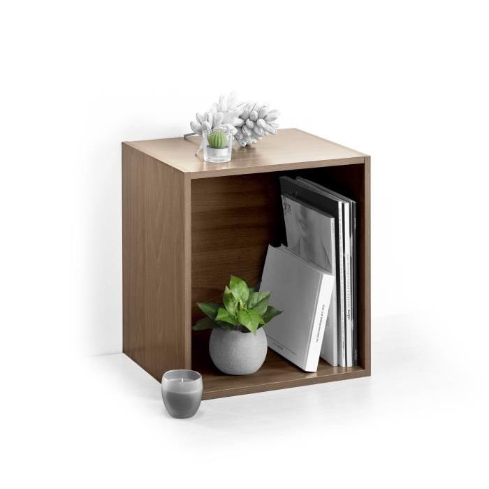 HOMEA Cube de rangement avec 1 niche 34,4x34,4x29,5 cm gris cérusé