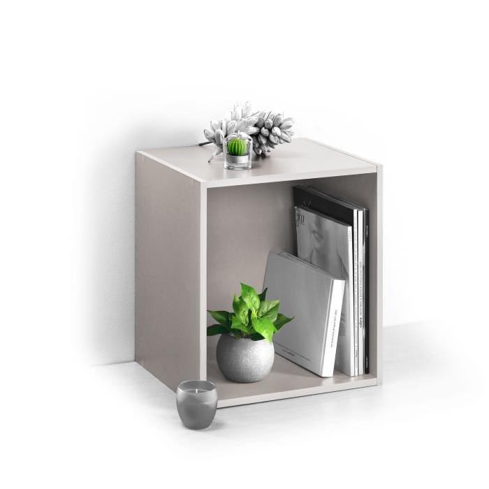 HOMEA Cube de rangement avec 1 niche 34,4x34,4x29,5 cm taupe