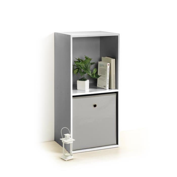 HOMEA Cube de rangement avec 2 niches 67,6x34,4x29,5 cm blanc