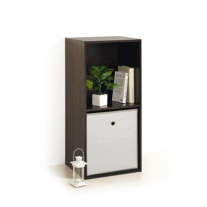 HOMEA Cube de rangement avec 2 niches 67,6x34,4x29,5 cm wenge