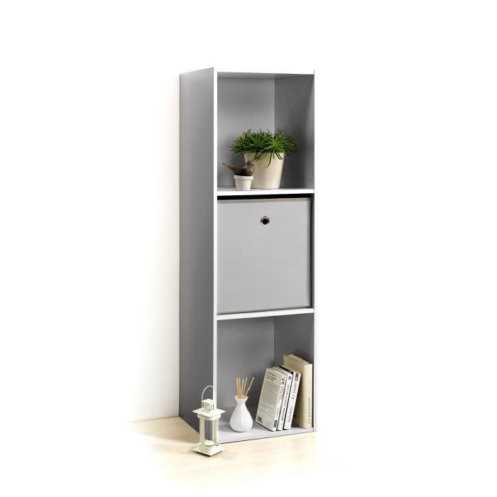 HOMEA Cube de rangement avec 3 niches 100,8x34,4x29,5 cm blanc