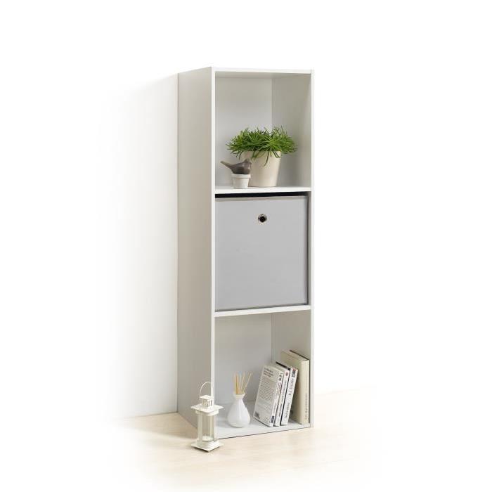 HOMEA Cube de rangement avec 3 niches 100,8x34,4x29,5 cm blanc