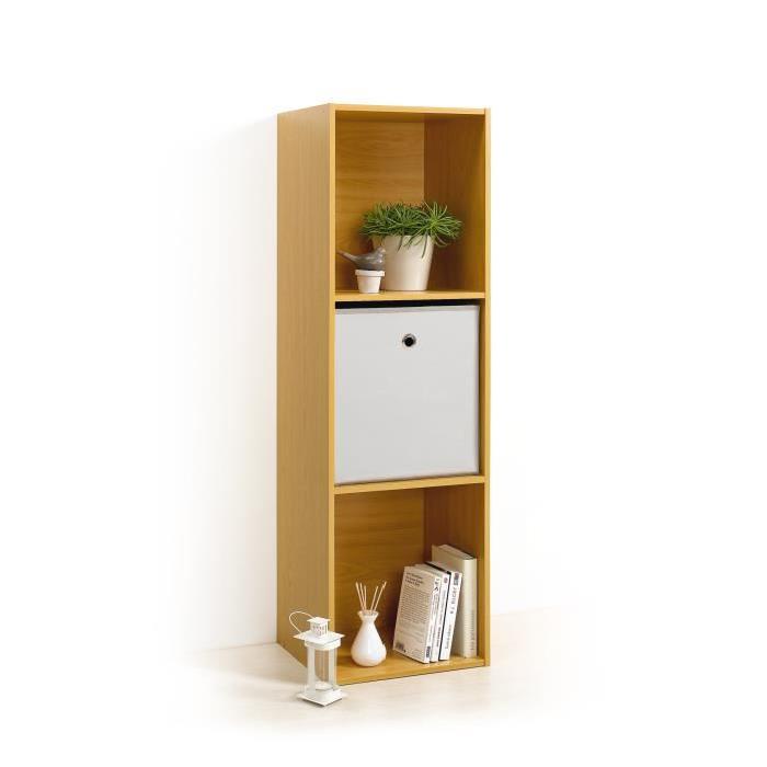 HOMEA Cube de rangement avec 3 niches 100,8x34,4x29,5 cm chene clair