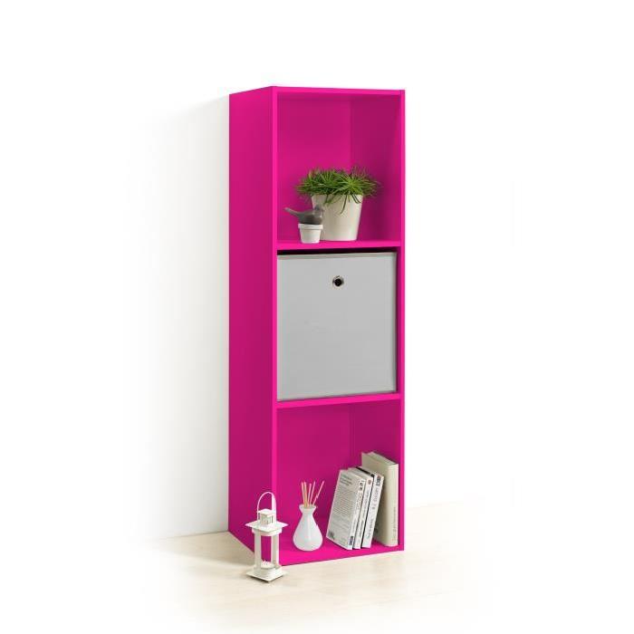 HOMEA Cube de rangement avec 3 niches 100,8x34,4x29,5 cm fuchsia