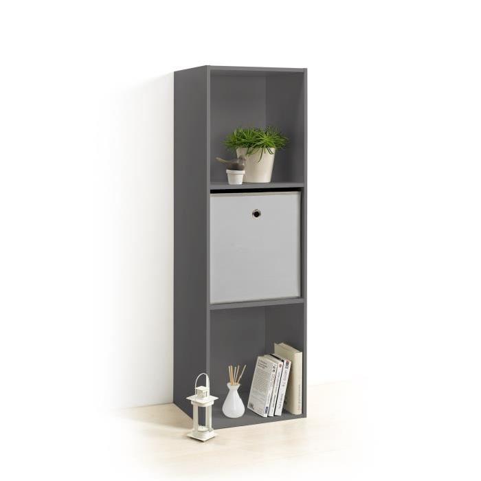 HOMEA Cube de rangement avec 3 niches 100,8x34,4x29,5 cm gris