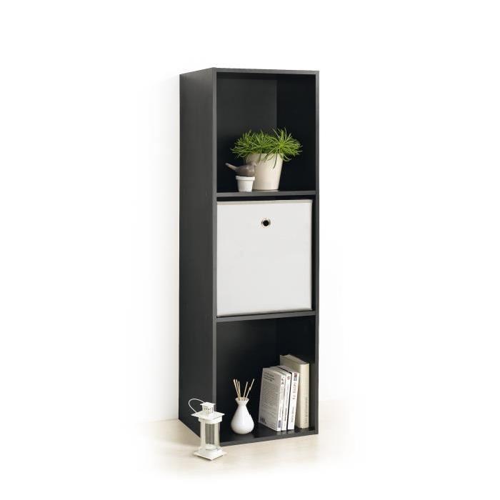 HOMEA Cube de rangement avec 3 niches 100,8x34,4x29,5 cm noir