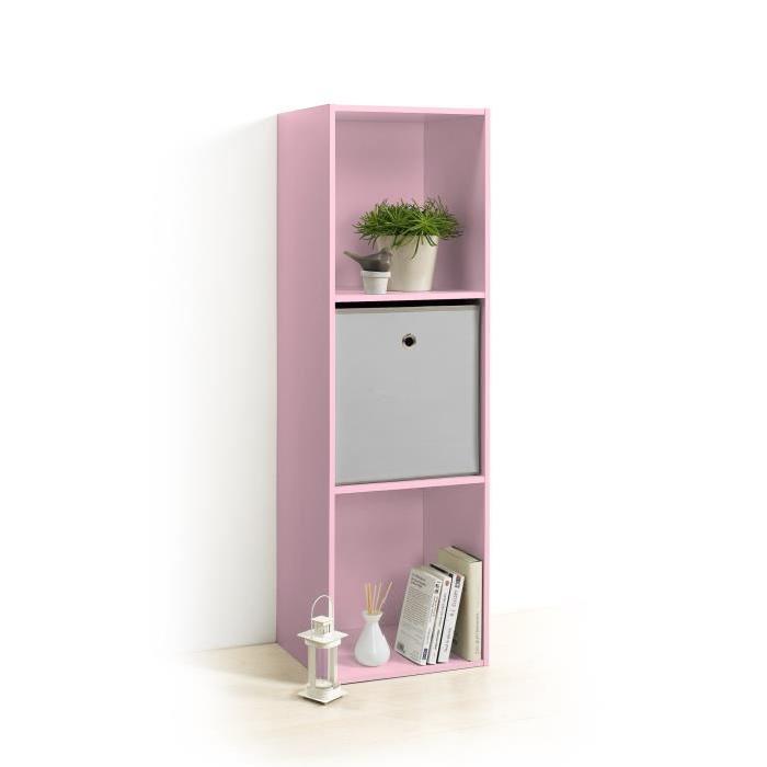 HOMEA Cube de rangement avec 3 niches 100,8x34,4x29,5 cm rose poudré