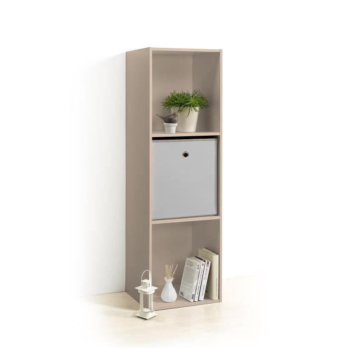 HOMEA Cube de rangement avec 3 niches 100,8x34,4x29,5 cm taupe