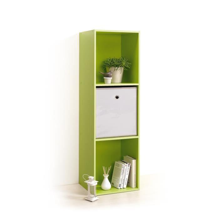 HOMEA Cube de rangement avec 3 niches 100,8x34,4x29,5 cm vert anis