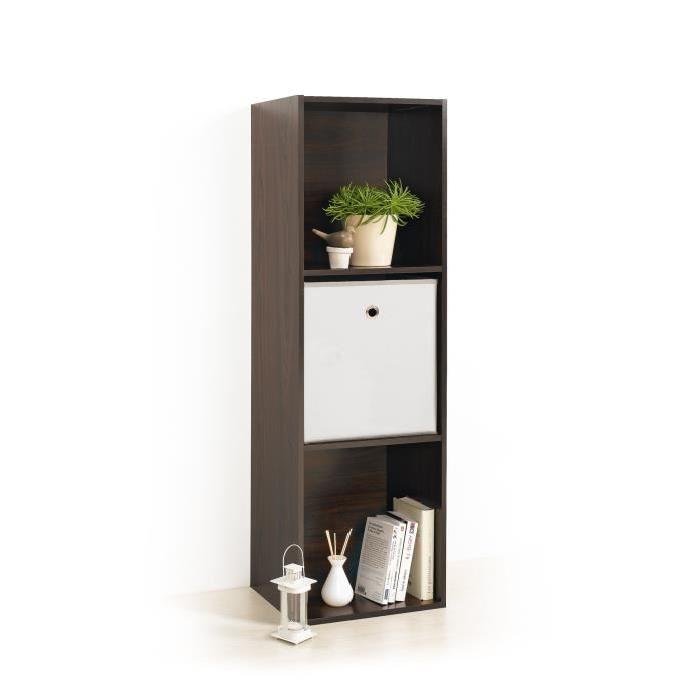 HOMEA Cube de rangement 3 niches 100,8x34,4x29,5 cm wenge