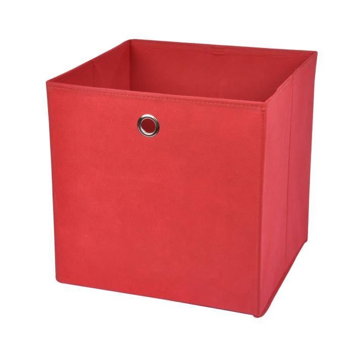 HOMEA Panier de rangement intissé 31x29x31 cm rouge