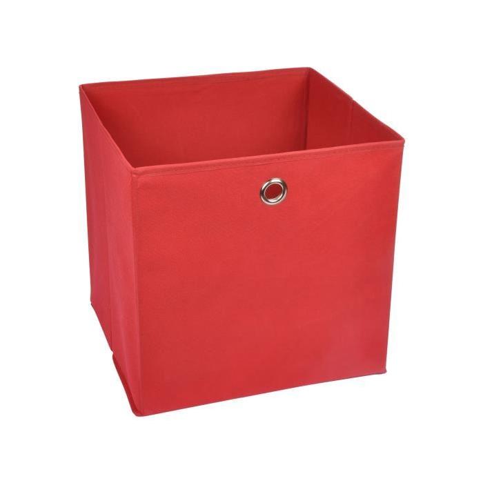 HOMEA Panier de rangement intissé 31x29x31 cm rouge