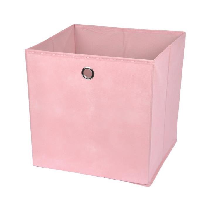 HOMEA Panier de rangement intissé 31x29x31 cm rose poudré