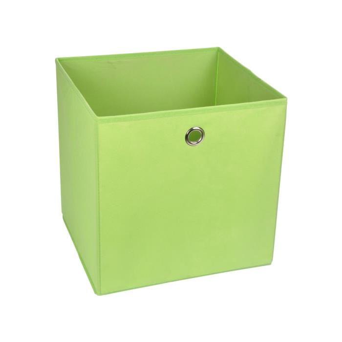 HOMEA Panier de rangement intissé 31x29x31 cm vert anis