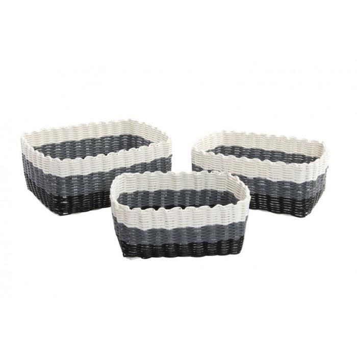 ITEM Lot de 3 Corbeilles - 27x20x12 cm - Multicolore