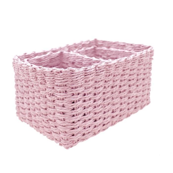 FRANDIS Lot de 3 Paniers tressés Rose