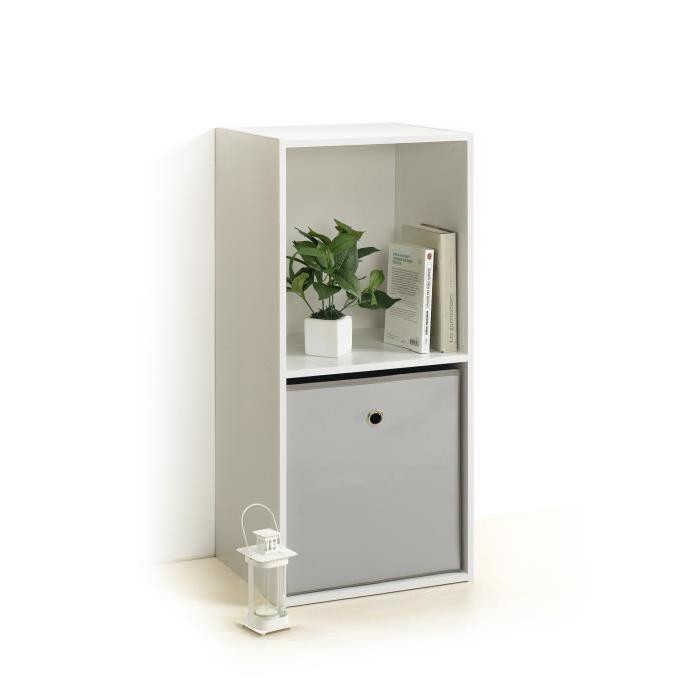 HOMEA Cube de rangement avec 2 niches 67,6x34,4x29,5 cm blanc