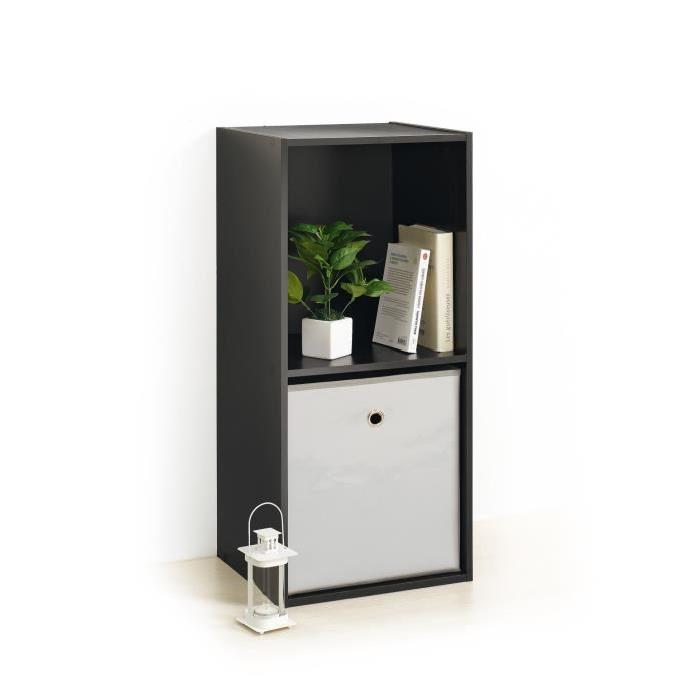 HOMEA Cube de rangement avec 2 niches 67,6x34,4x29,5 cm noir