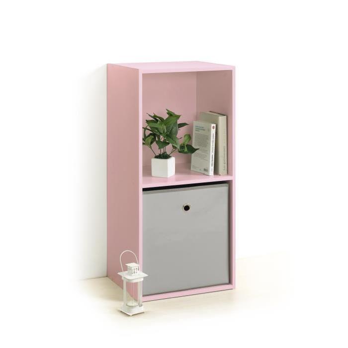 HOMEA Cube de rangement avec 2 niches 67,6x34,4x29,5 cm rose poudre