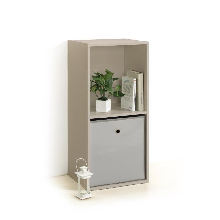 HOMEA Cube de rangement avec 2 niches 67,6x34,4x29,5 cm taupe