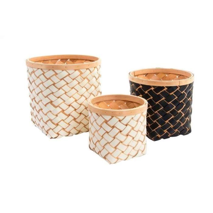 Lot De 3 Corbeilles Alka Bambou 30x28cm