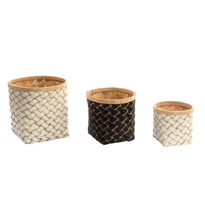 Lot De 3 Corbeilles Alka Bambou 30x28cm