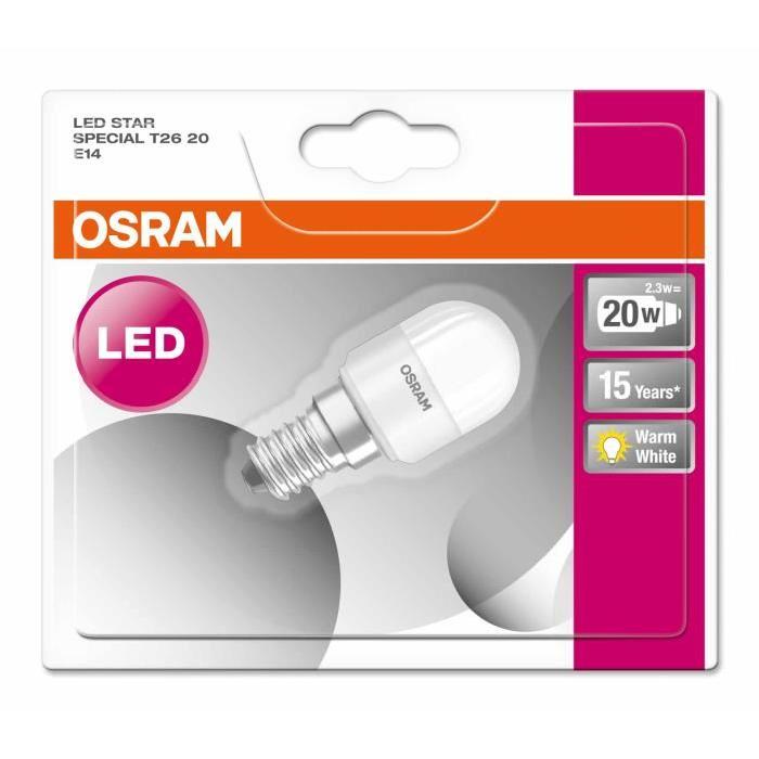 OSRAM Ampoule réfrigérateur/machine a coudre LED E14 2 W équivalent a 20 W blanc chaud