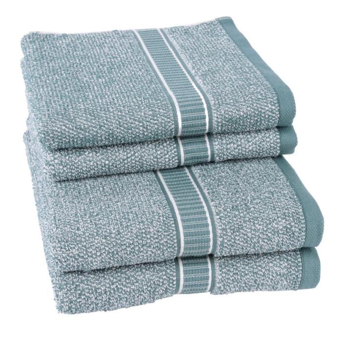 JULES CLARYSSE Lot de 2 serviettes + 2 draps de bain Jasper - Bleu