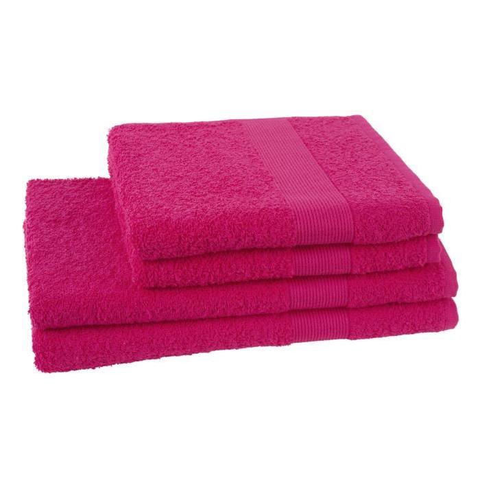 JULES CLARYSSE Lot de 2 serviettes + 2 draps de bain Viva - Rose