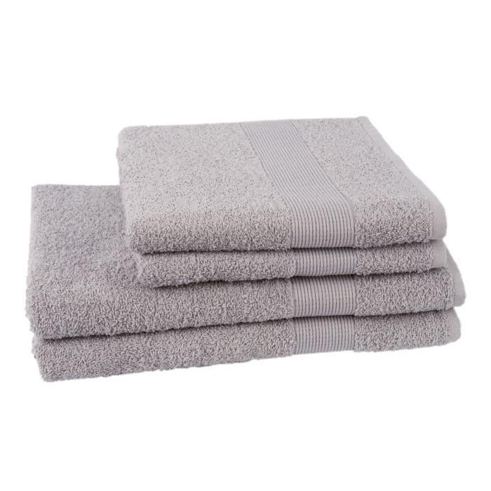 JULES CLARYSSE Lot de 2 serviettes + 2 draps de bain Viva - Sable