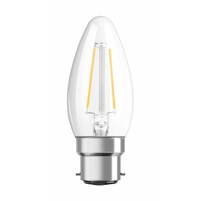 OSRAM Ampoule filament LED B22 2 W équivalent a 25 W blanc chaud