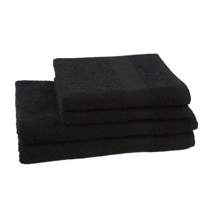 JULES CLARYSSE Lot de 2 serviettes + 2 draps de bain Viva - Noir